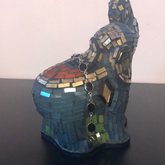 Vintage 12k gold onyx bracelet - Picture 2 of 8